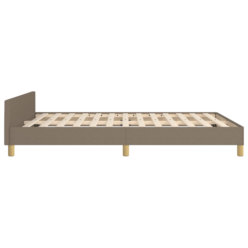 Bed frame with headboard taupe 140x200 cm fabric
