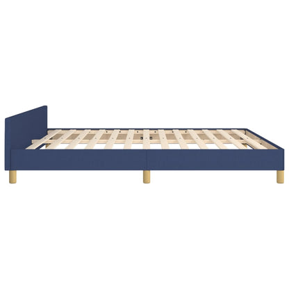 Bed frame with headboard blue 160x200 cm fabric