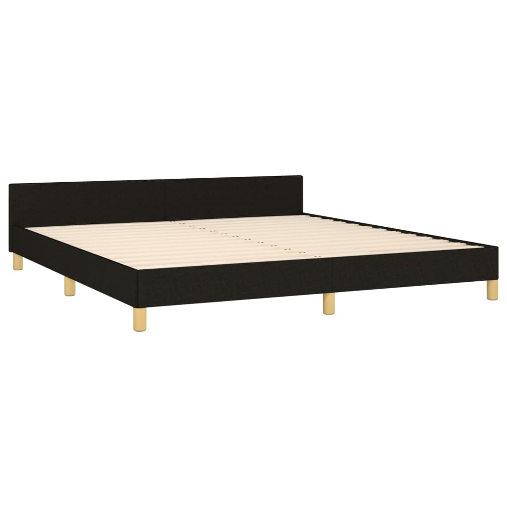 Bed frame with headboard black 180x200 cm fabric