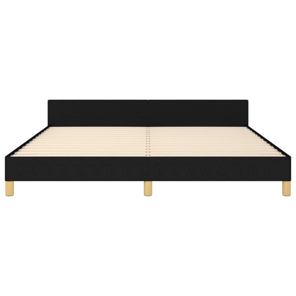 Bed frame with headboard black 180x200 cm fabric