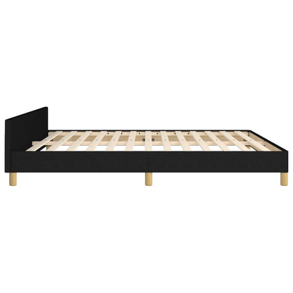 Bed frame with headboard black 180x200 cm fabric