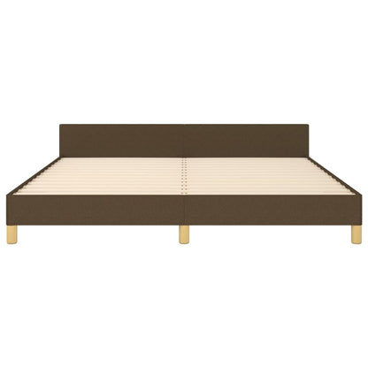 Bed frame with headboard dark brown 180x200 cm fabric