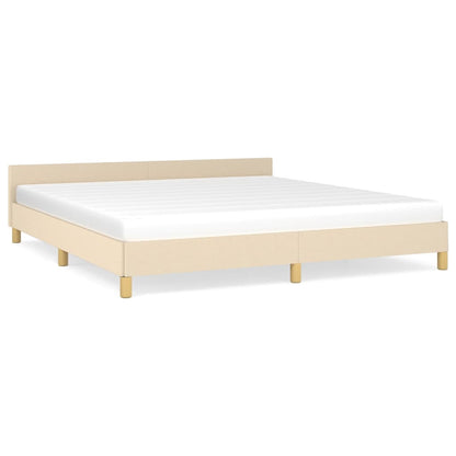 Bed frame with headboard cream 180x200 cm fabric