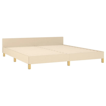 Bed frame with headboard cream 180x200 cm fabric