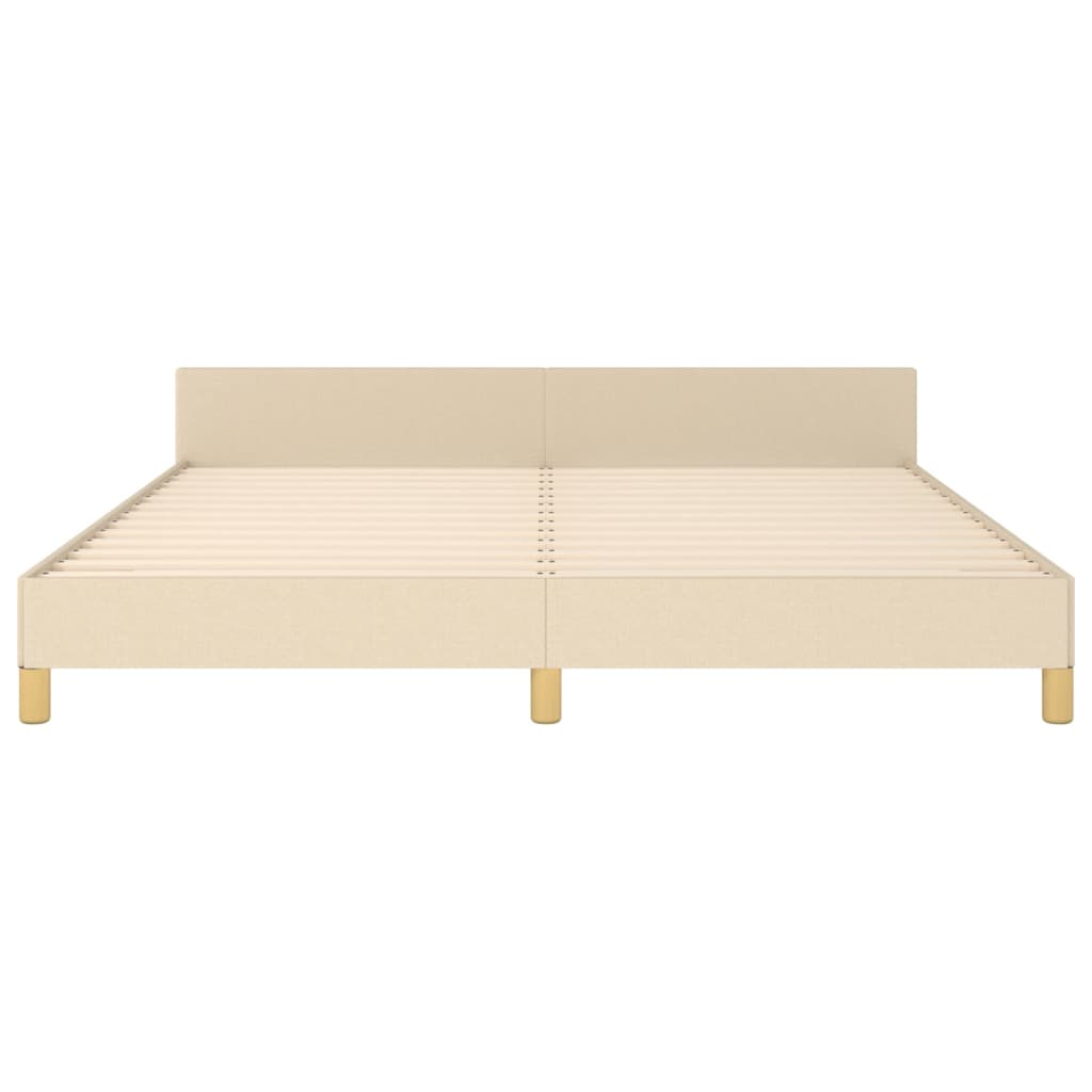 Bed frame with headboard cream 180x200 cm fabric