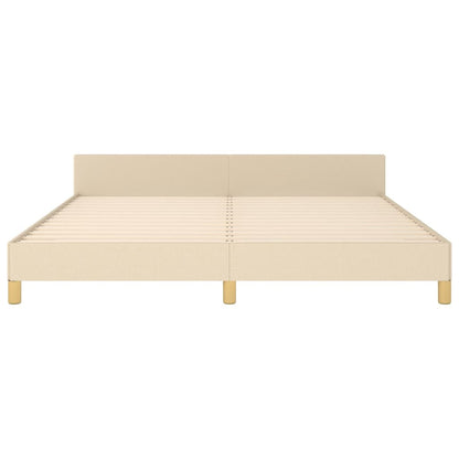 Bed frame with headboard cream 180x200 cm fabric