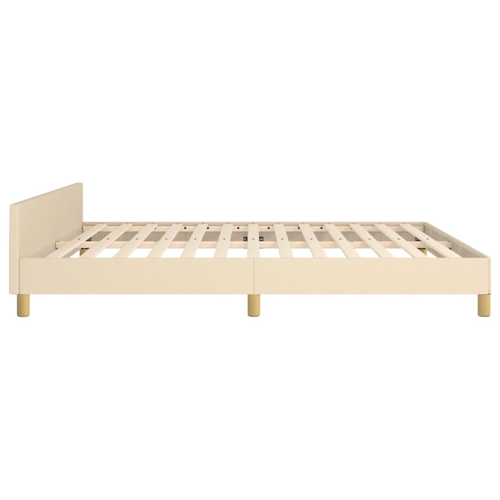 Bed frame with headboard cream 180x200 cm fabric