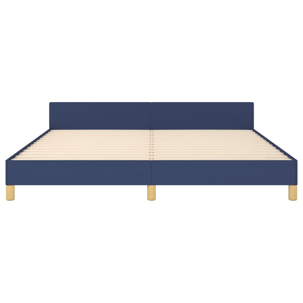 Bed frame with headboard blue 180x200 cm fabric