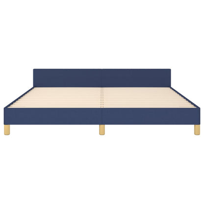Bed frame with headboard blue 180x200 cm fabric