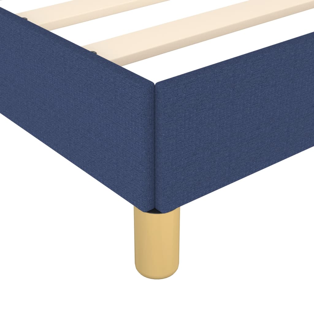 Bed frame with headboard blue 180x200 cm fabric