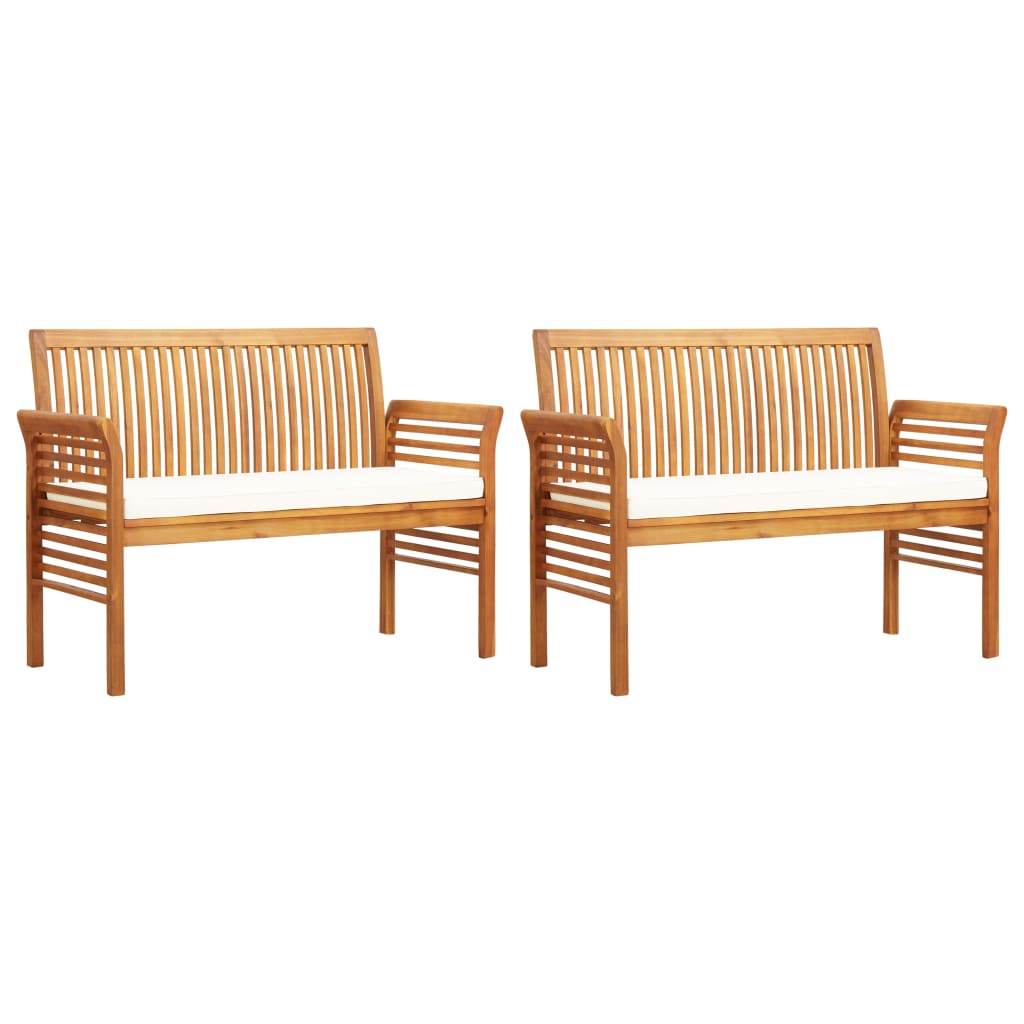 5-piece garden dining set with cushions solid acacia wood