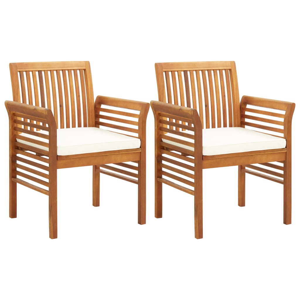 5-piece garden dining set with cushions solid acacia wood