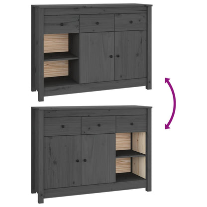 Komoda siva 100x35x74 cm puno borovo drvo