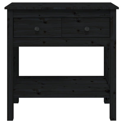 Console table black 75x35x75 cm solid pine