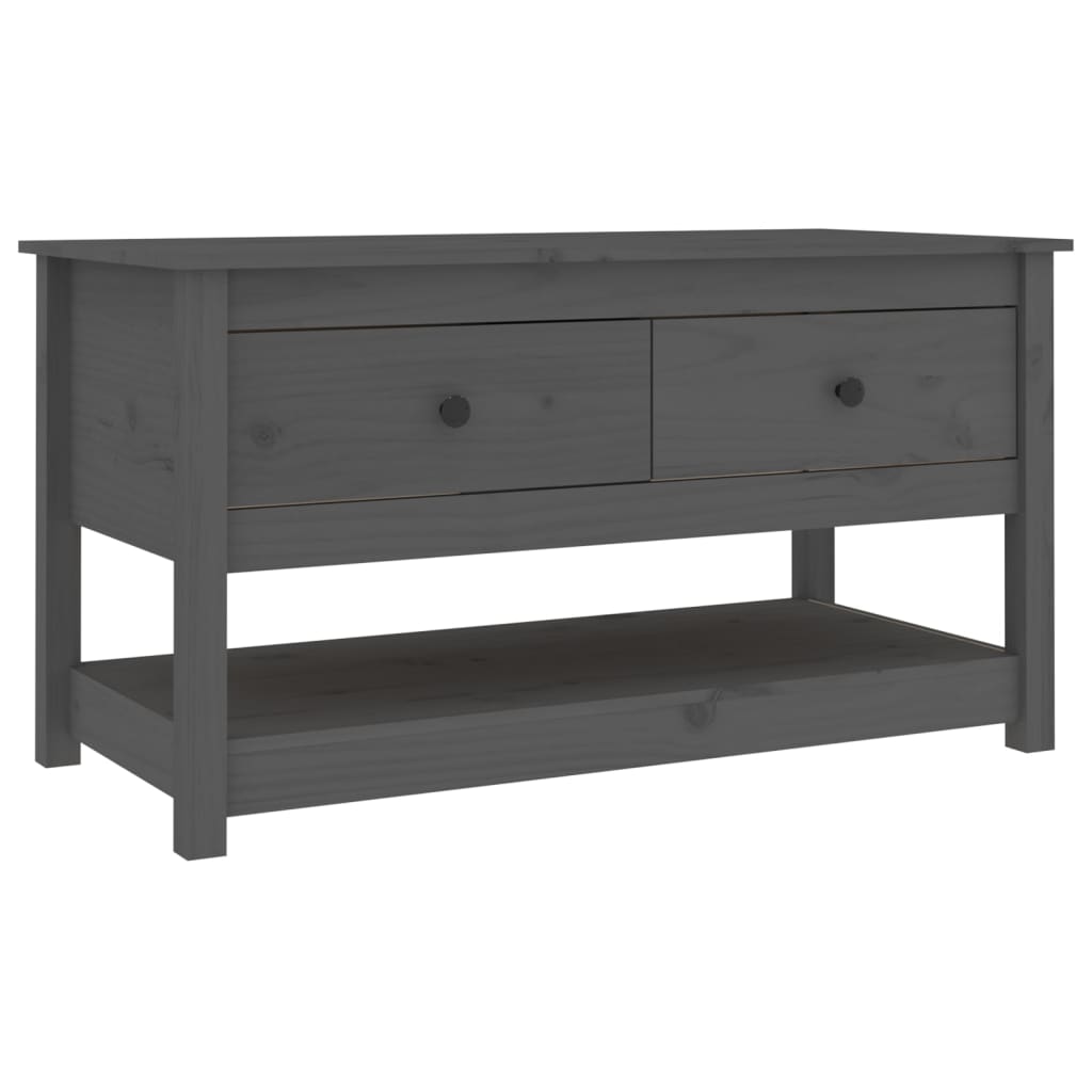 Coffee table grey 102x49x55 cm solid pine