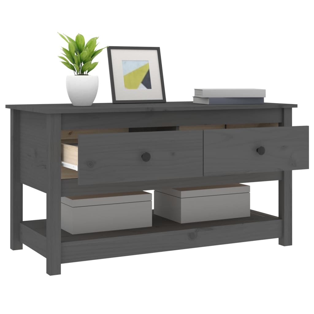 Coffee table grey 102x49x55 cm solid pine