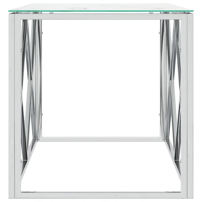 Couchtisch 110x45x45 cm Edelstahl und Glas