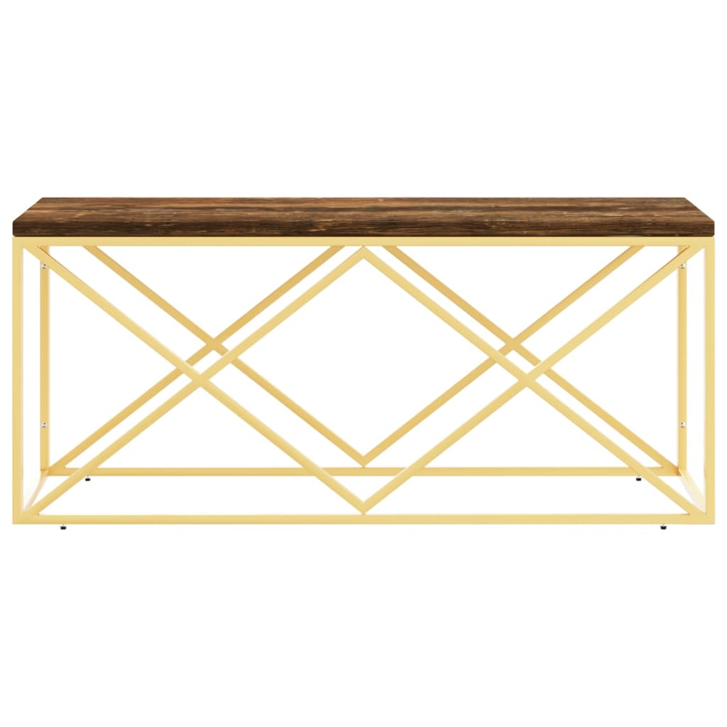 Couchtisch Edelstahl und Altholz Massiv