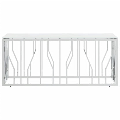 Couchtisch Silbern 110x45x45 cm Edelstahl und Glas