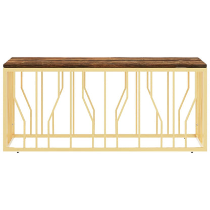 Stol za kavu Zlatni nehrđajući čelik i puno staro drvo