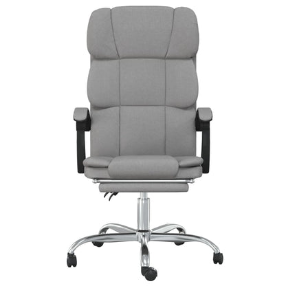 Office chair with reclining function light grey fabric