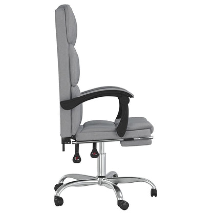 Office chair with reclining function light grey fabric