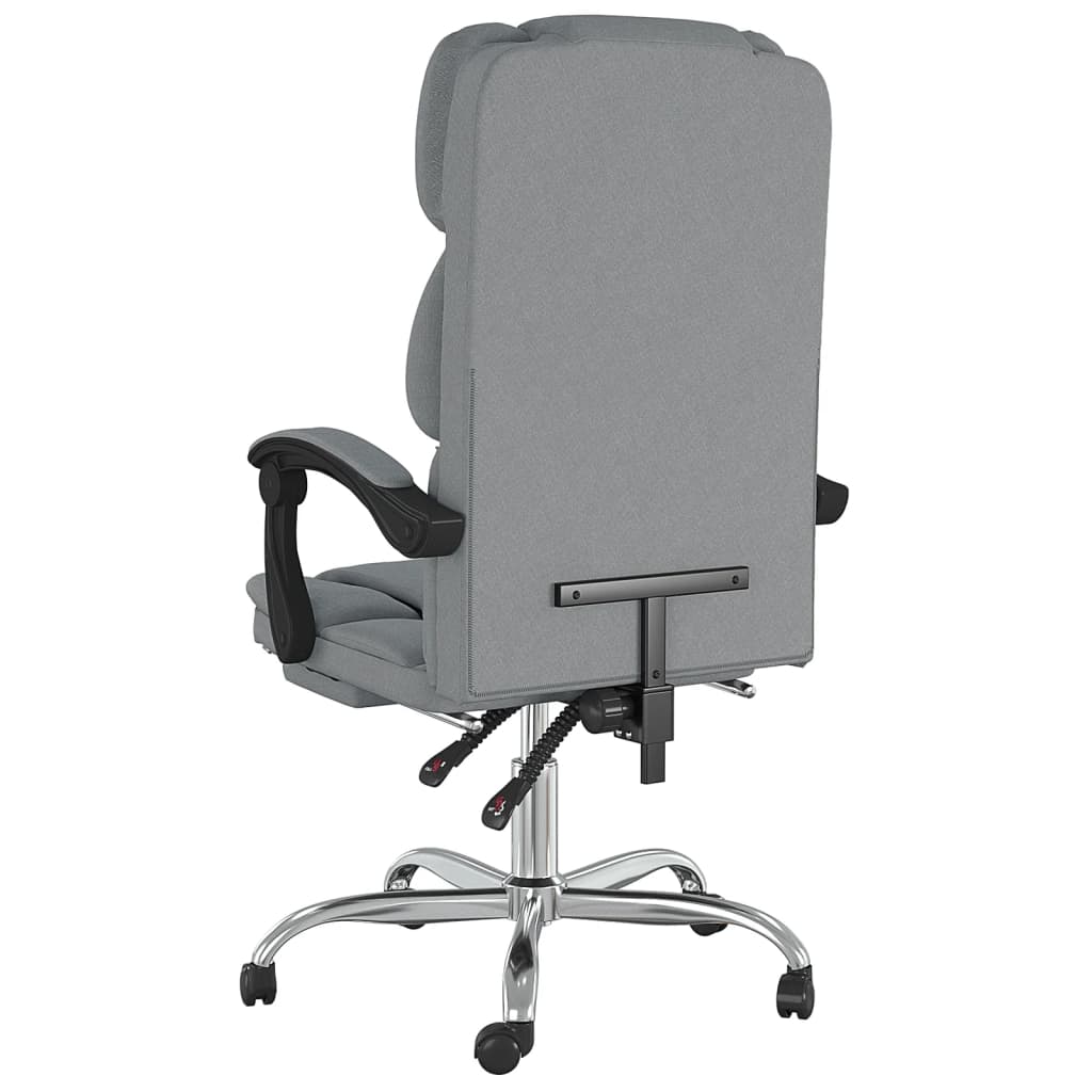Office chair with reclining function light grey fabric
