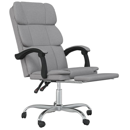 Office chair with reclining function light grey fabric