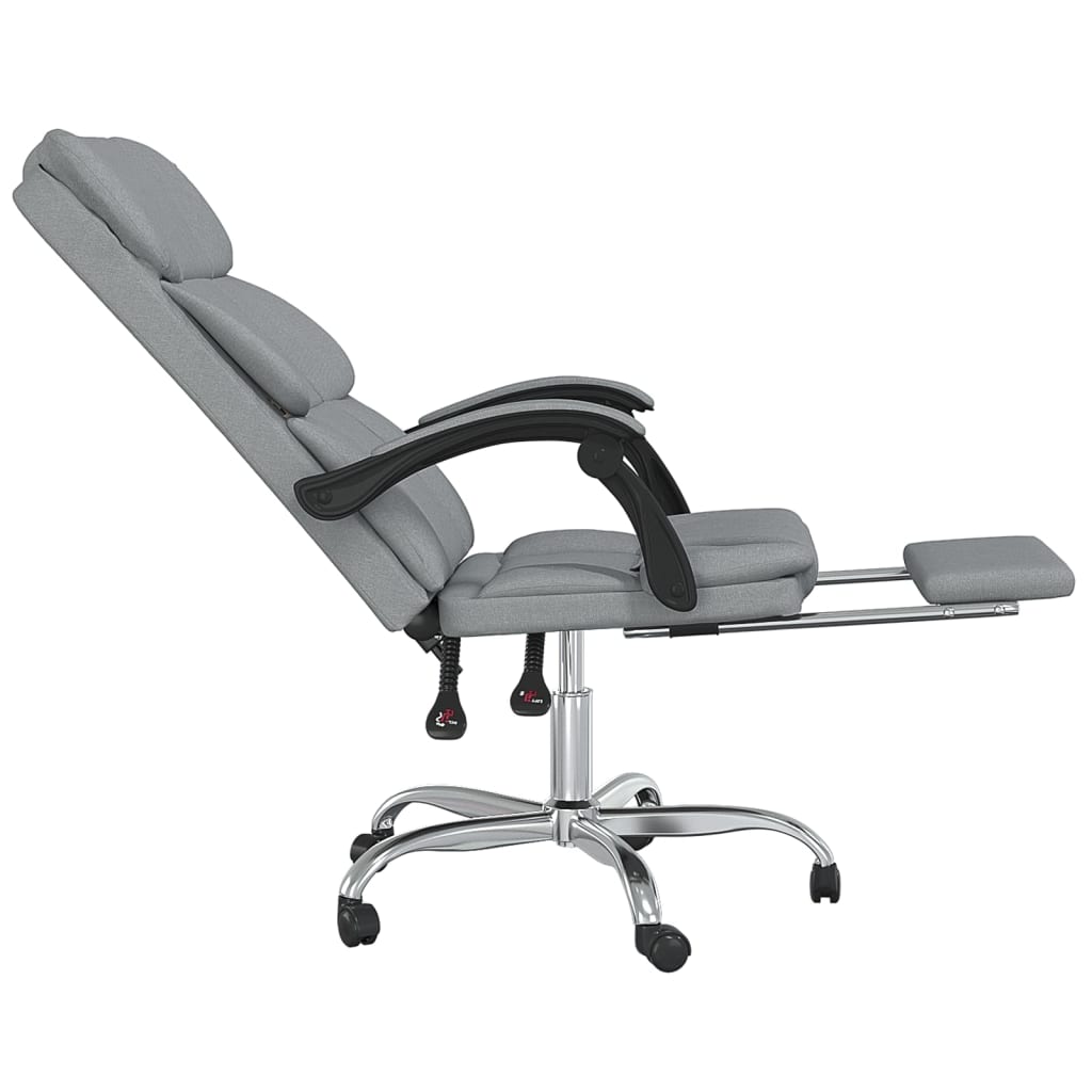 Office chair with reclining function light grey fabric