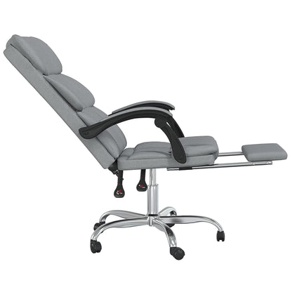 Office chair with reclining function light grey fabric
