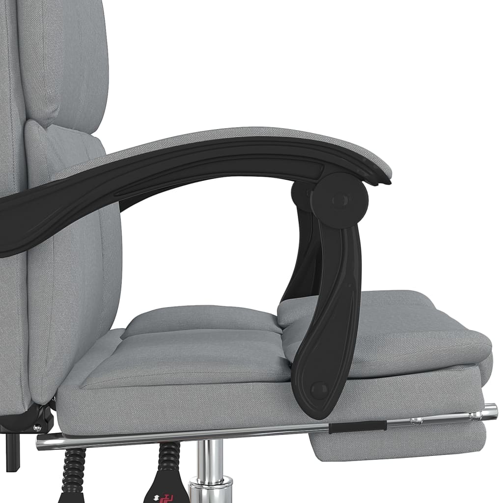 Office chair with reclining function light grey fabric