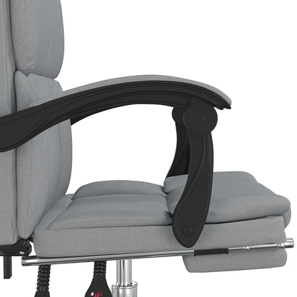 Office chair with reclining function light grey fabric