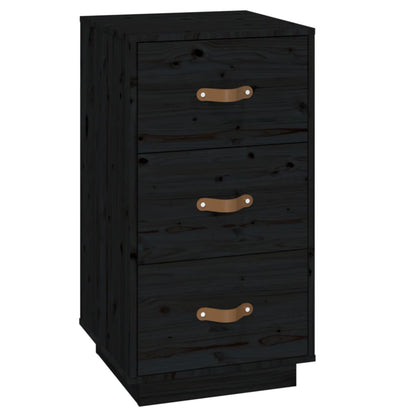 vidaXL Bedside Tables 2 pcs Black 40x40x75 cm Solid Pinewood