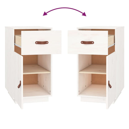 Desk cabinet white 40x50x75 cm solid pine