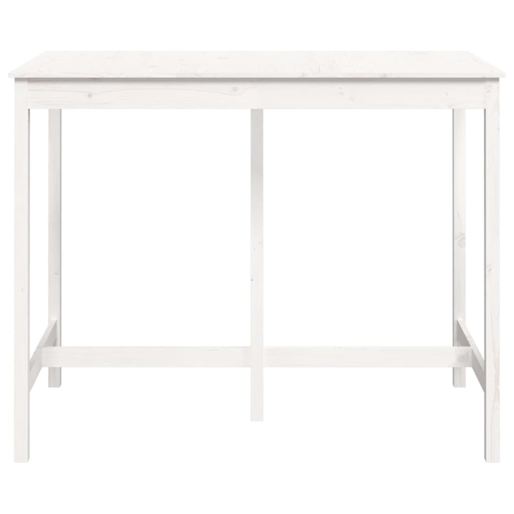 Bar table white 140x80x110 cm solid pine