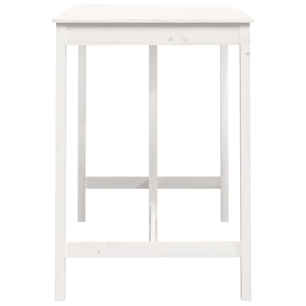 Bar table white 140x80x110 cm solid pine