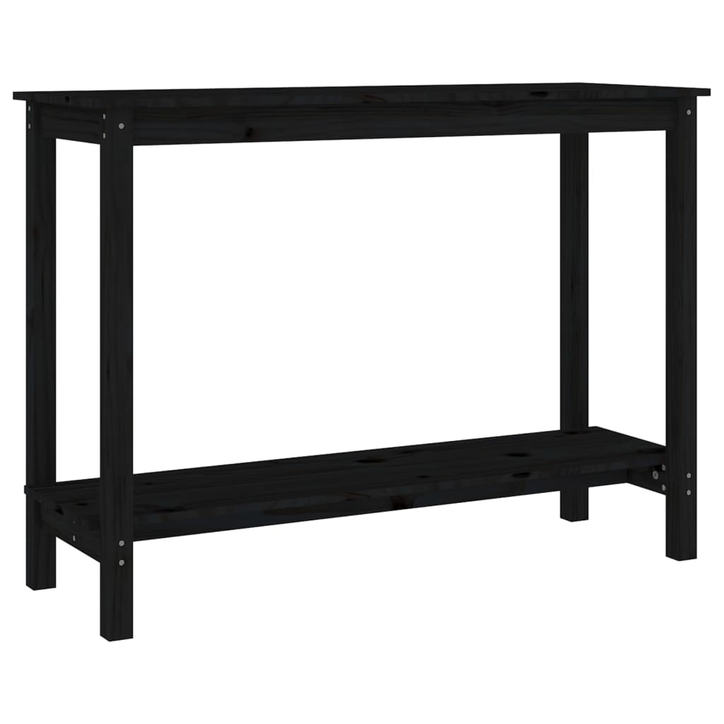 Console table black 110x40x80 cm solid pine