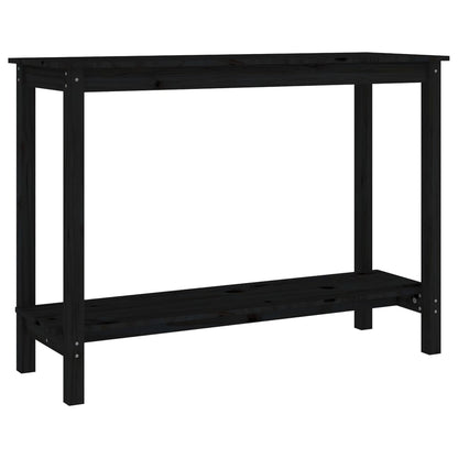 Console table black 110x40x80 cm solid pine