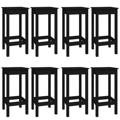 9-piece bar set black solid pine