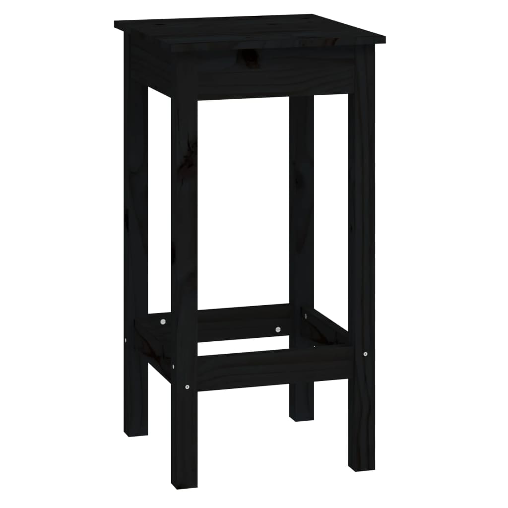 9-piece bar set black solid pine