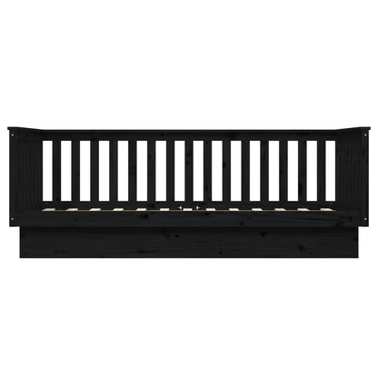 Tagesbett Schwarz 100x200 cm Massivholz Kiefer
