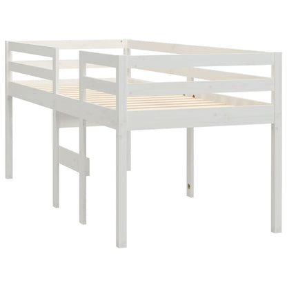 Loft bed white 90x200 cm solid pine wood