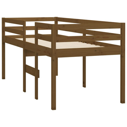 Loft bed honey brown 90x200 cm solid pine wood