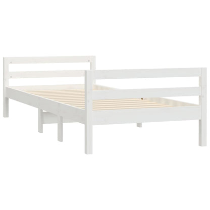 Solid wood bed white 90x200 cm pine