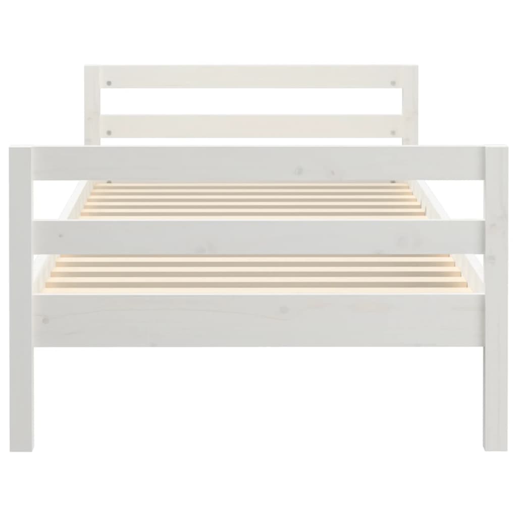 Solid wood bed white 90x200 cm pine