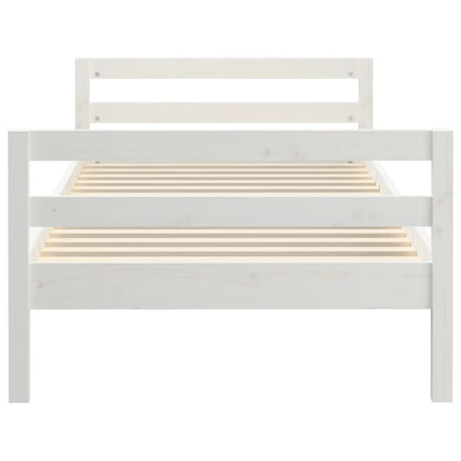 Solid wood bed white 90x200 cm pine