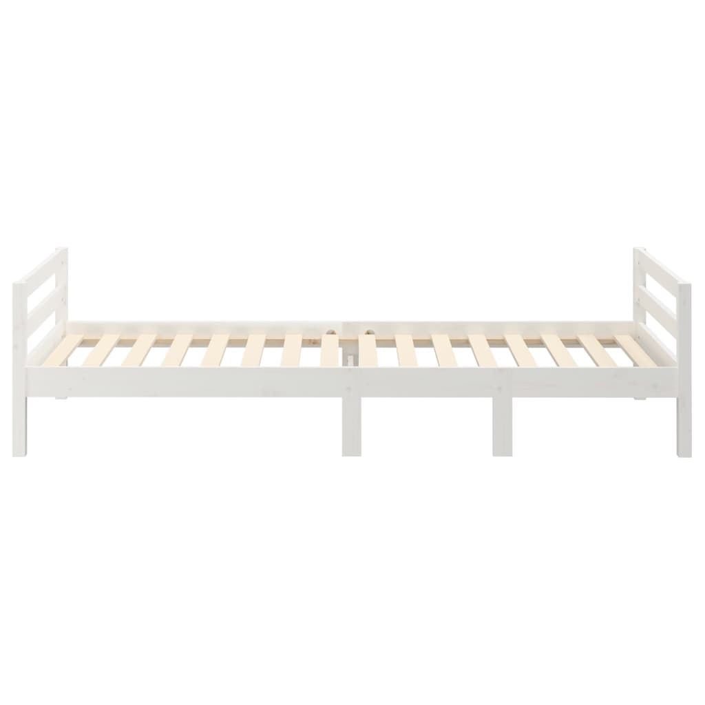 Solid wood bed white 90x200 cm pine