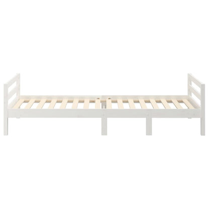Solid wood bed white 90x200 cm pine