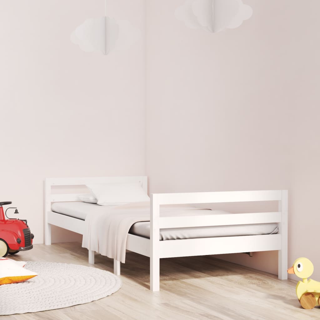 Solid wood bed white 90x200 cm pine