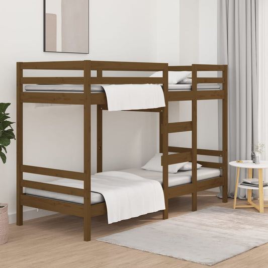 Bunk bed honey brown 90x200 cm solid pine wood